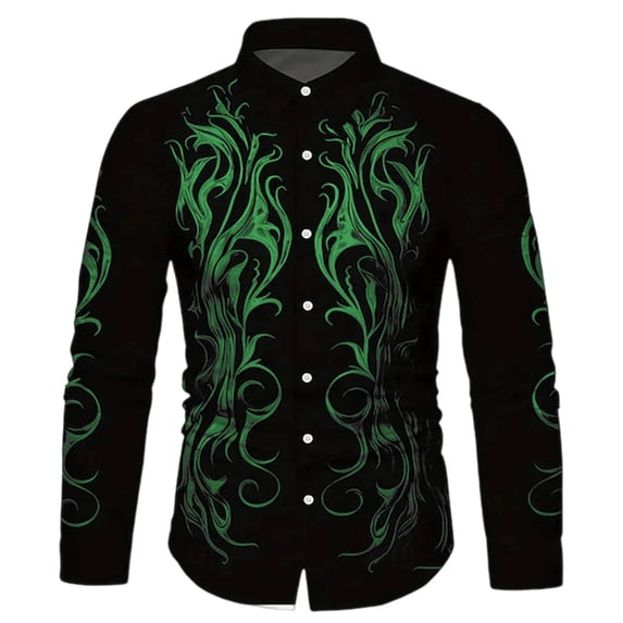 LxrBlank Men Long Sleeve Western Style Shirt Classic Loose Plus Size Casual Button Down Tops Big and Tall XXXL