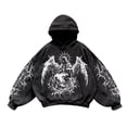 thumbnail image 1 of LxrBlank Men Women Y2K Spider Web Hoodie Pullover Sweatshirt Harajuku Graphic Print Streetwear Coat L, 1 of 3