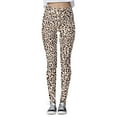thumbnail image 1 of LxrBlank Slim Fit Leopard Print Womens Leggings High Waisted Tummy Control Stretchy Base Layer Pants Fashion Casual Soft Comfortable Solid Color Plus Size Yoga Pants B Gold M, 1 of 6