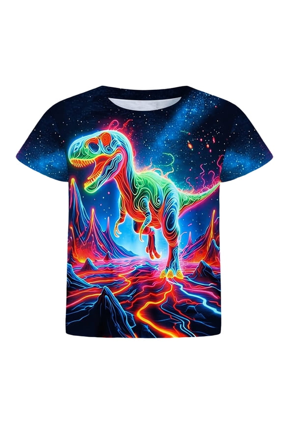 T Shirts for Boys Crew Neck Short Sleeve Graphic Print T Shirts Beach Vacation Casual Regular Fit Oversized Soft Summer Clothes Multicolour