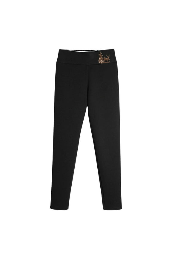 Winter Leggings for Women High Waisted Thermal Lined Tights Printed Pattern Tummy Control Base Layer Thick Warm Soft Comfortable Pants Yoga Pants Women A Black L