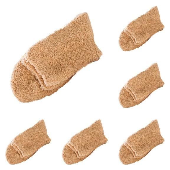 LxrBlank Womens Fuzzy Socks 5 Pairs Fuzzy Socks Soft Bed Floor Socks Fluffy Winter Warm Solid Color Home Crew Socks Ladies Socks Beige One Size