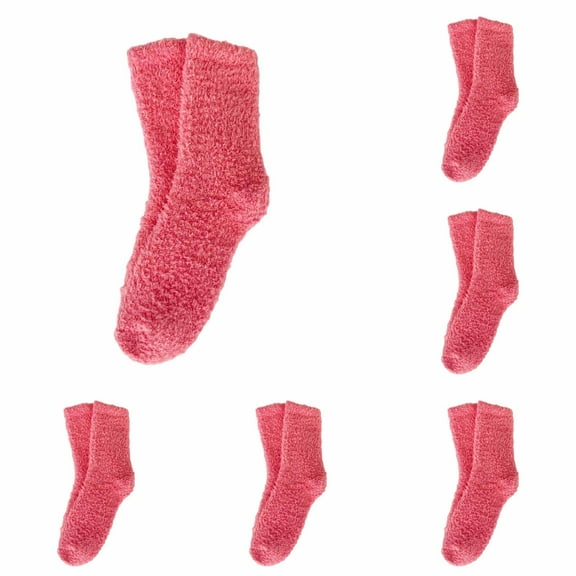 LxrBlank Womens Fuzzy Socks Winter Warm Cozy Coral Velvet Fuzzy Socks Mid Calf Warm Socks Fluffy Crew Socks Fun Fall Socks Women Watermelon Red One Size