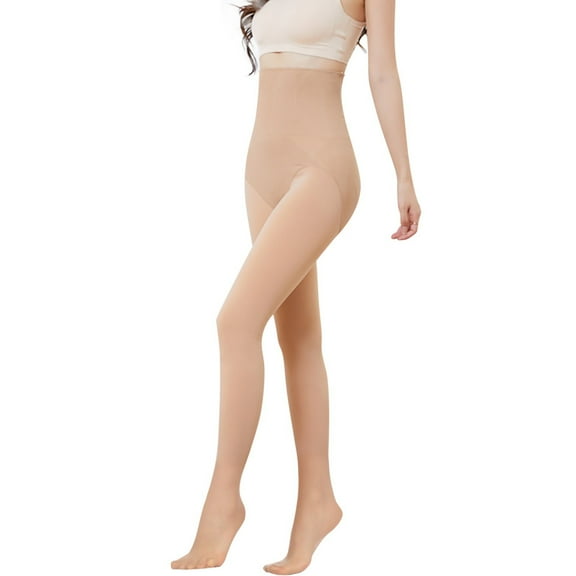 LxrBlank Womens Leggings with Socks Tummy Control Fishbone Structured Skin Color Effect High Waist Base Layer Pants Fall Winter Thick 260G Transparent Womens Yoga Pants A One Size