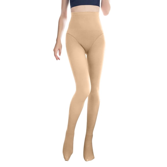 LxrBlank Womens Leggings Thermal Lined Tights with Socks Warm Ribbed Ankle Pants High Waisted Tummy Control Base Layer Thick Winter Pants for Women Beige One Size