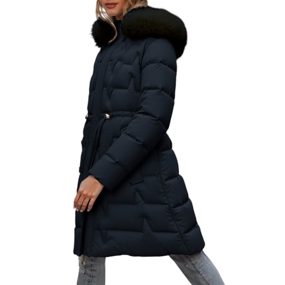 LxrBlank Womens Puffer Jacket Zip Up Long Sleeve Down Jacket Warm Winter Heavyweight Coat Quilted Baggy Down Outerwear Relaxed Fit Womens Fall Jackets Black L