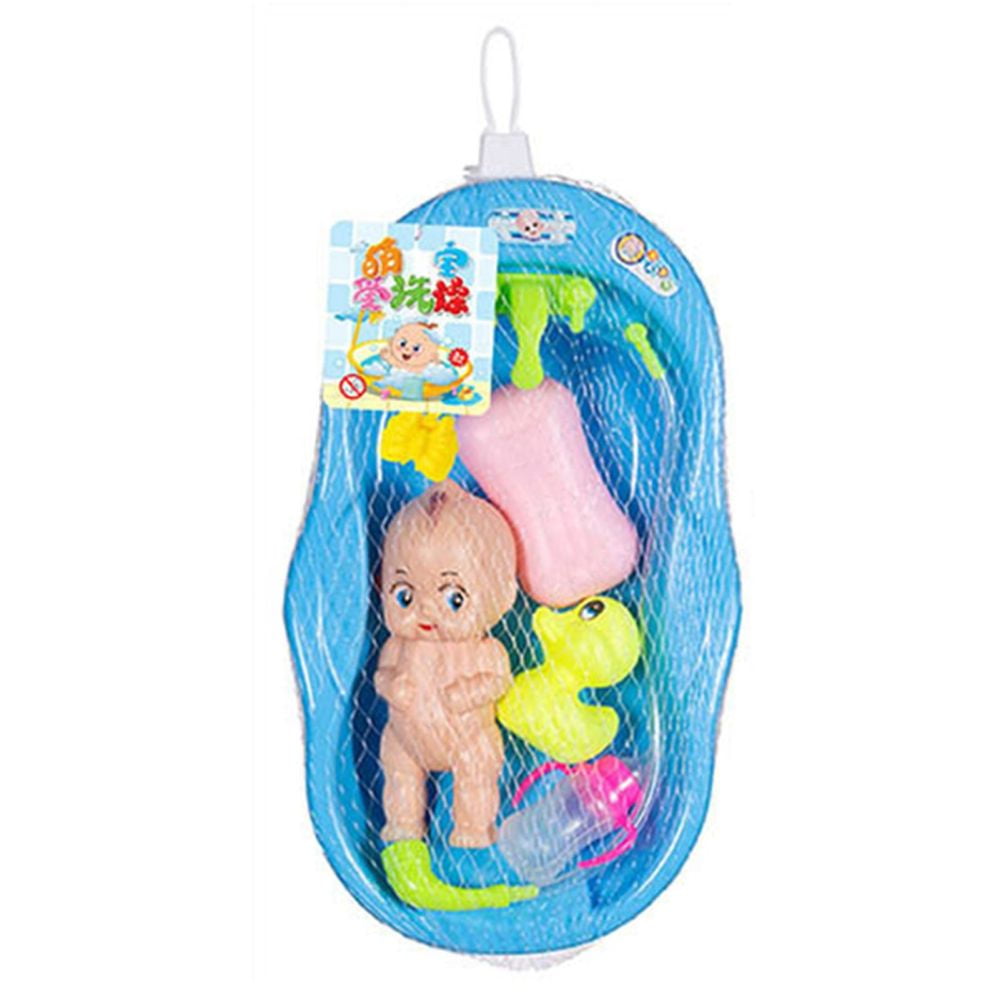 Lxtoys Baby Doll Set with Bathtub Portable Real Working Bathtub Toy Set