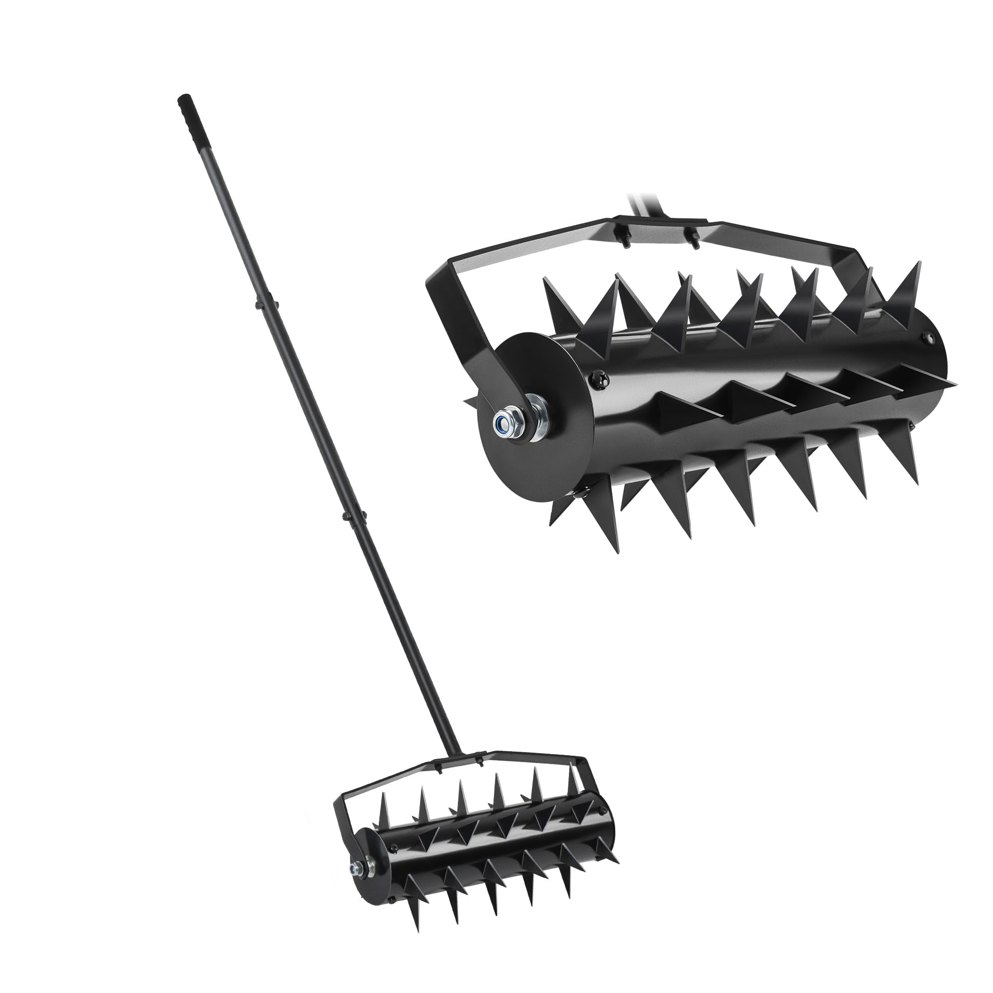 Lxuziud Lawn Aerator Tool, Grass Aerator for Lawn,Lawn Roller Push Pull with Spike Aerators