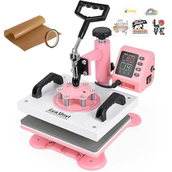 Lya Vinyl 12" x 10" Heat Press Machine, High Pressure Heat Press Machine for T-Shirt, 360-Degree Swing Away Digital Industrial Sublimation Printer for Heat Transfer Vinyl