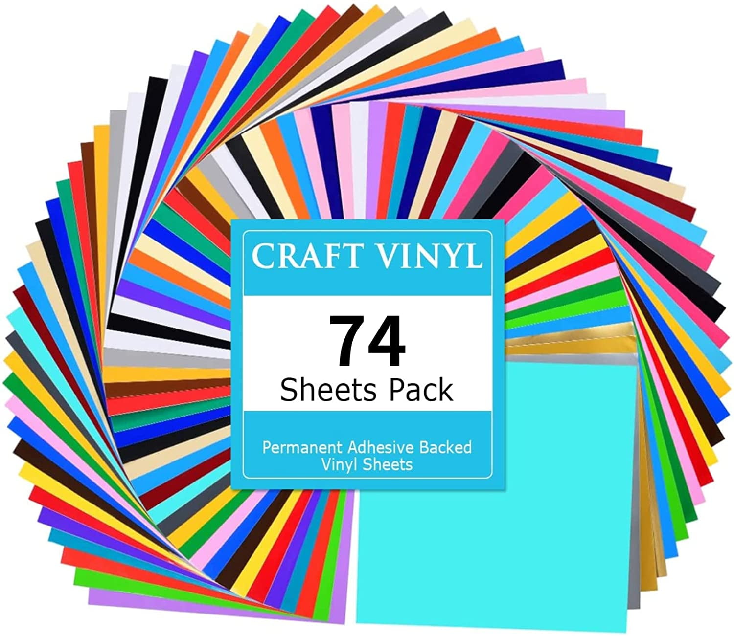 Lya Vinyl 74 Packs (38Colors) Permanent Vinyl for Cricut and Silhouette  Cameo 
