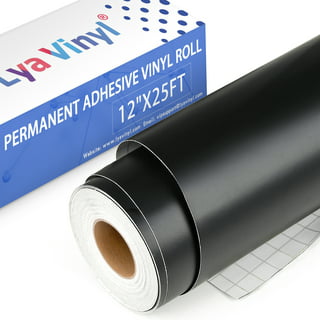 SGHUO Permanent Adhesive Vinyl Black and White 2 Rolls 12 x 20ft, Vinyl  Bundle for Silhouette, for Craft, Die Cutters, Cameo Cutters, Signs