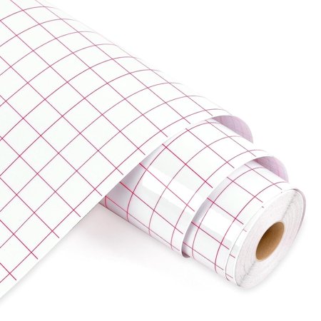 Lya Vinyl Transfer Paper Tape Roll-12 x 50 FT w/Alignment Grid Application Tape for Permanent Vinyl and Self Adhesive Vinyl for Cricut Adhesive Vinyl for Decals,Signs, Windows, Stickers