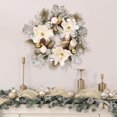 thumbnail image 1 of Lyacmy 18inch Flocked Christmas Wreath for Front Door, Artificial Silk Flower Wreaths for Indoor Outdoor, 1 of 8