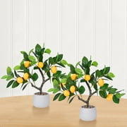 TANGZON Artificial Lemon Tree 120cm – Fake Potted Plant With Lifelike Lemons & Cement Pot