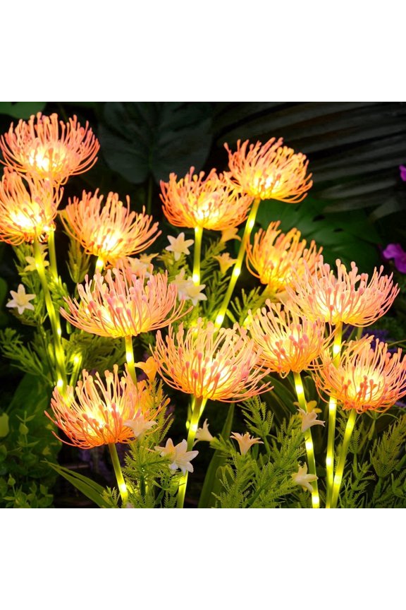 4 Pack Pink Flower Solar Garden Lights Outdoor, Waterproof Solar Lights for Yard Pathway Patio Outdoor Decor