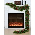 thumbnail image 1 of Lyacmy 9FT Christmas Garland for Mantel with Pine Cones Red Berries, Artificial Norfolk Pine Garlands for Indoor Outdoor Christmas Decorations, Dark Green, 1 of 8