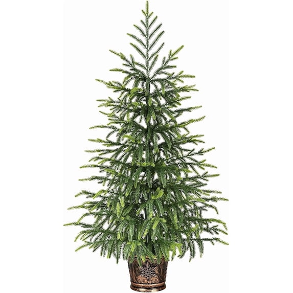 Lyacmy 3ft Tabletop Christmas Tree Potted Faux Norfolk Pine for Indoor, Artificial Topiary Cedar Trees for Outdoor, Fake Cypress Trees Plants