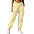 thumbnail image 1 of Lyanj Womens Sweatpants Fall Baggy Cinch Bottoms Sweat Pant Lightweight Solid Color Joggers Cargo Pants for Outdoor, 1 of 7