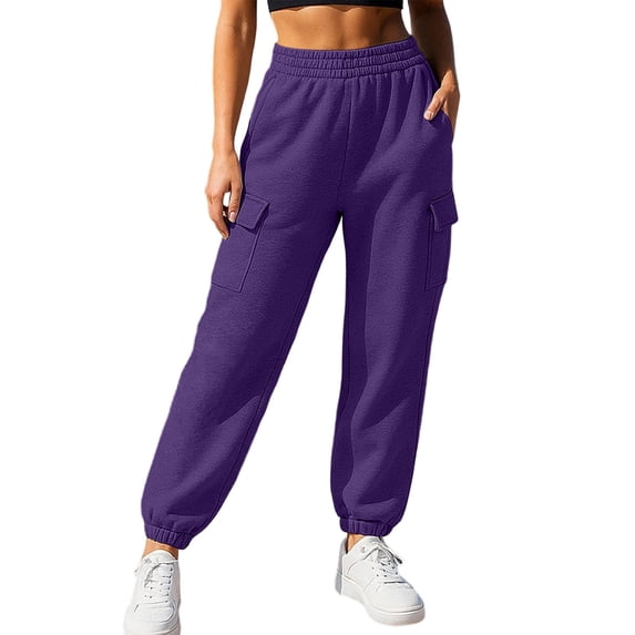 Lyanj Womens Sweatpants Fall Baggy Cinch Bottoms Sweat Pant Lightweight Solid Color Joggers Cargo Pants for Outdoor