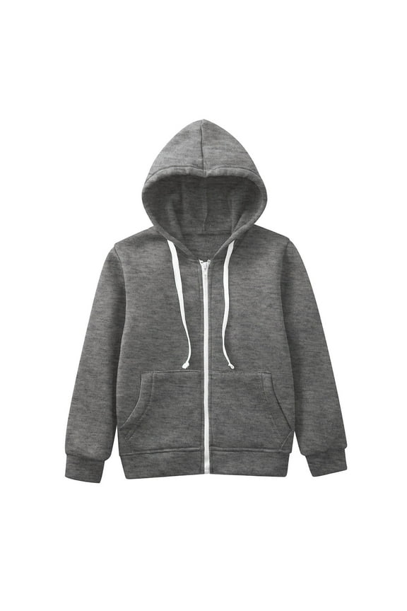 Girls Boys Zip Up Long Sleeve Hoodie Soft Sweatshirt Kids Hoodies for Toddler Fleece Zip Hoodie Jacket (Grey,9-10 Years)