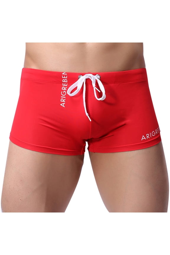 Mens Swim Trunks Swimming Swim Men's Pants Trunks Swimwear Shorts Men's Swimwear(Red,M)