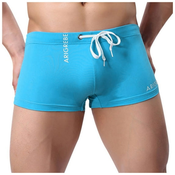 Lycaql Mens Thong Swimsuit Swimming Swim Men's Pants Trunks Swimwear Shorts Men's Swimwear(Blue,S)