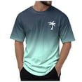 thumbnail image 1 of Lycaql T Shirts for Man Gradient Print Vacation Top T Shirt Men's Casual Crew Neck Male Summer Beach Gradient Print T Shirt Blouse Short Sleeve O Neck Tops T Shirt(Mint Green,3XL), 1 of 6