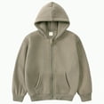 thumbnail image 1 of Lycaql Toddler Cute Jacket Zip Sweatshirt Color Solid Zip up Long Sleeve Hoodie Top Boys Girls Kids Boys Coat Warm Outwear (Bronze,18-24 Months), 1 of 7