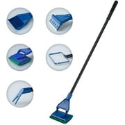 Lychee 5 in 1 Fish Tank Cleaner Aquarium Cleaning Set Fish Net Siphon Gravel Cleaner Algae Scrubber Scraper Glass Cleaner Tool Kit Blue and Black