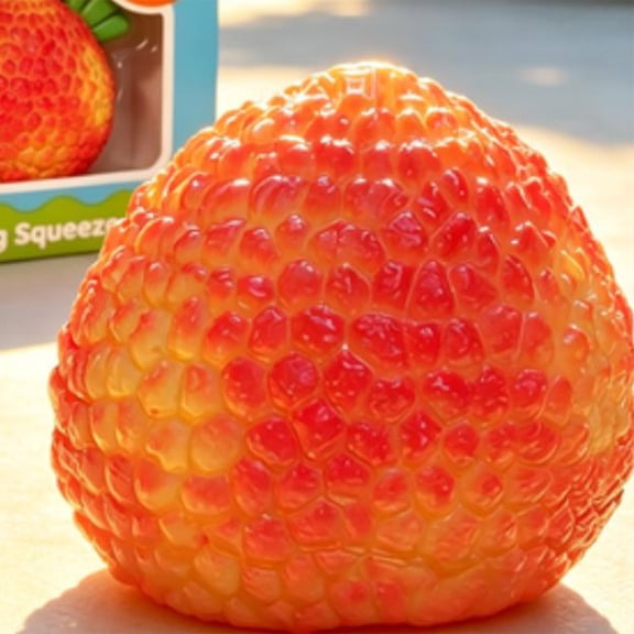 Lychee Fruit Slow Rising Squishy Stress Relief Toy 2.4 Inch, Realistic TPR Fidget for Anxiety Calming Kids Adults Office Desk Gift