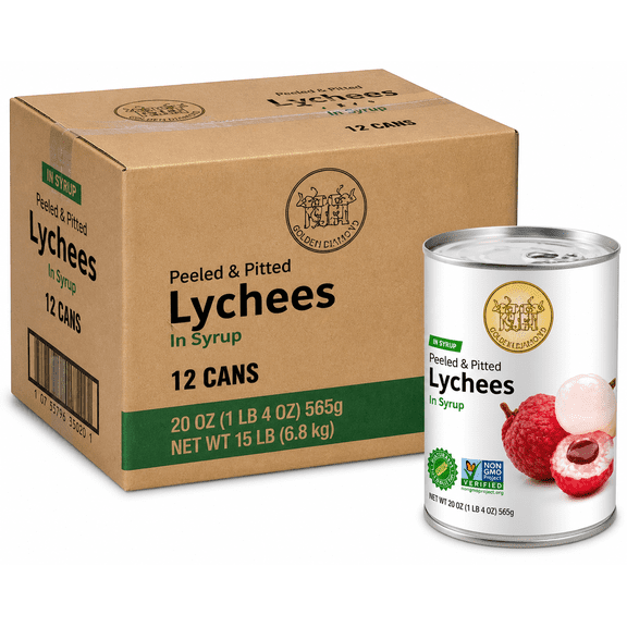 Lychee Fruit in Syrup 20 oz Cans 12 Pack Peeled Pitted Sweet Tropical Fruit Bulk