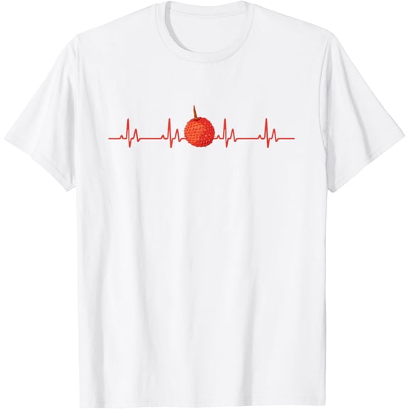Lychee Heartbeat Apparel Litchi Chinensis Fruit Lover T-Shirt100% pure cotton white short-sleeved T-shirts for men and women