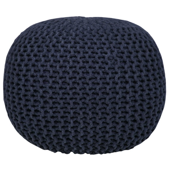 Lychee Knitted Cotton Round Pouf Ottoman