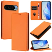 Lychee Texture PU Leather Case for Google Pixel 9 Pro XL Wallet Case with RFID Blocking Card Holders, Wallet Case with Kickstand Magnetic Flip Case Compatible with Google Pixel 9 Pro XL - Orange