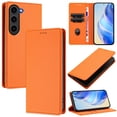 thumbnail image 1 of Lychee Texture PU Leather Case for Samsung Galaxy S23 Wallet Case with RFID Blocking Card Holders, Wallet Case with Kickstand Magnetic Flip Case Compatible with Samsung Galaxy S23 - Orange, 1 of 11