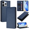 thumbnail image 1 of Lychee Texture PU Leather Case for iPhone 16 Pro Max Wallet Case with RFID Blocking Card Holders, Wallet Case with Kickstand Magnetic Flip Case Compatible with iPhone 16 Pro Max - Darkblue, 1 of 11