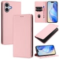 thumbnail image 1 of Lychee Texture PU Leather Case for iPhone 16 Wallet Case with RFID Blocking Card Holders, Wallet Case with Kickstand Magnetic Flip Case Compatible with iPhone 16 - Pink, 1 of 8