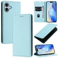thumbnail image 1 of Lychee Texture PU Leather Case for iPhone 16 Wallet Case with RFID Blocking Card Holders, Wallet Case with Kickstand Magnetic Flip Case Compatible with iPhone 16 - Skyblue, 1 of 11