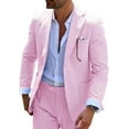 thumbnail image 1 of Lycody 2 piece Men Seersucker Suit Formal Slim Fit Suits for Summer Beach Wedding Grooms Blazer Pants Party Suit Sets, 1 of 6