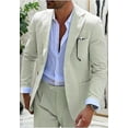 thumbnail image 1 of Lycody 2 piece Men Seersucker Suit Formal Slim Fit Suits for Summer Beach Wedding Grooms Blazer Pants Party Suit Sets, 1 of 7