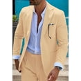 thumbnail image 1 of Lycody 2 piece Men Seersucker Suit Formal Slim Fit Suits for Summer Beach Wedding Grooms Blazer Pants Party Suit Sets, 1 of 7