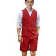 thumbnail image 1 of Lycody 2PCS Boys Formal Suit Slim Fit Kids Suits for Teen Wedding Ring Bearer Outfit Double Breasted Suit Solid Vest Shorts Suit, Unisex, Graduation, PROM, 1 of 5