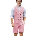 thumbnail image 1 of Lycody 2PCS Boys Formal Suit Slim Fit Kids Suits for Teen Wedding Ring Bearer Outfit Double Breasted Suit Solid Vest Shorts Suit, Unisex, Graduation, PROM, 1 of 5