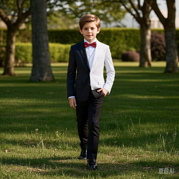 Lycody 3 Piece Boys Formal Slim Fit Suits Teen Casual Tuxedo Suits for Kids Wedding Ring Prom Bearer Outfit with Blazer Multicolor Jacket Pants and Vest 2-20 Years