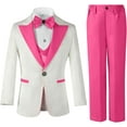 thumbnail image 1 of Lycody 3 Pieces Boys Suit Set Teenage Jacquard Blazer Slim Fit Tuxedo Jacket Vest Pants Prom Wedding Ring Party Graduation  for 3-16 Years Kids, 1 of 10
