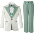 thumbnail image 1 of Lycody 3 Pieces Boys Suit Set Teenage Jacquard Blazer Slim Fit Tuxedo Jacket Vest Pants Prom Wedding Ring Party Graduation  for 3-16 Years Kids, 1 of 10