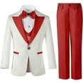 thumbnail image 1 of Lycody 3 Pieces Boys Suit Set Teenage Jacquard Blazer Slim Fit Tuxedo Jacket Vest Pants Prom Wedding Ring Party Graduation  for 3-16 Years Kids, 1 of 10