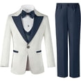 thumbnail image 1 of Lycody 3 Pieces Boys Suit Set Teenage Jacquard Blazer Slim Fit Tuxedo Jacket Vest Pants Prom Wedding Ring Party Graduation  for 3-16 Years Kids, 1 of 10
