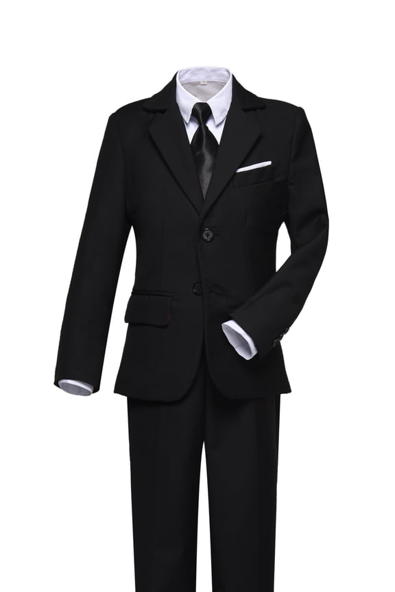 3PCS Boy's Formal Dress Suit Set Outfit, from Toddlers to Teen, Adjustable Waist, Graduation, Wedding, Party