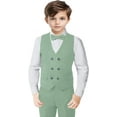 thumbnail image 1 of Lycody 3pcs Boys Slim Fit Vest Pants Bowtie Suits for Teen and Kids Slim Fit Boys Tuxedo Double Breasted Wedding Ring Bearer Outfit, 1 of 5